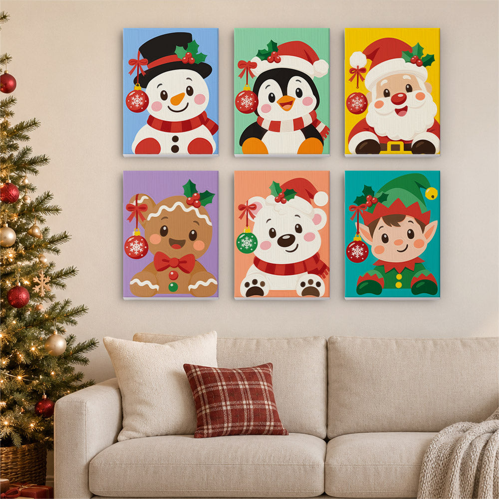 Rosy-Cheeked Bauble Buddies (Mini Paint by Numbers)