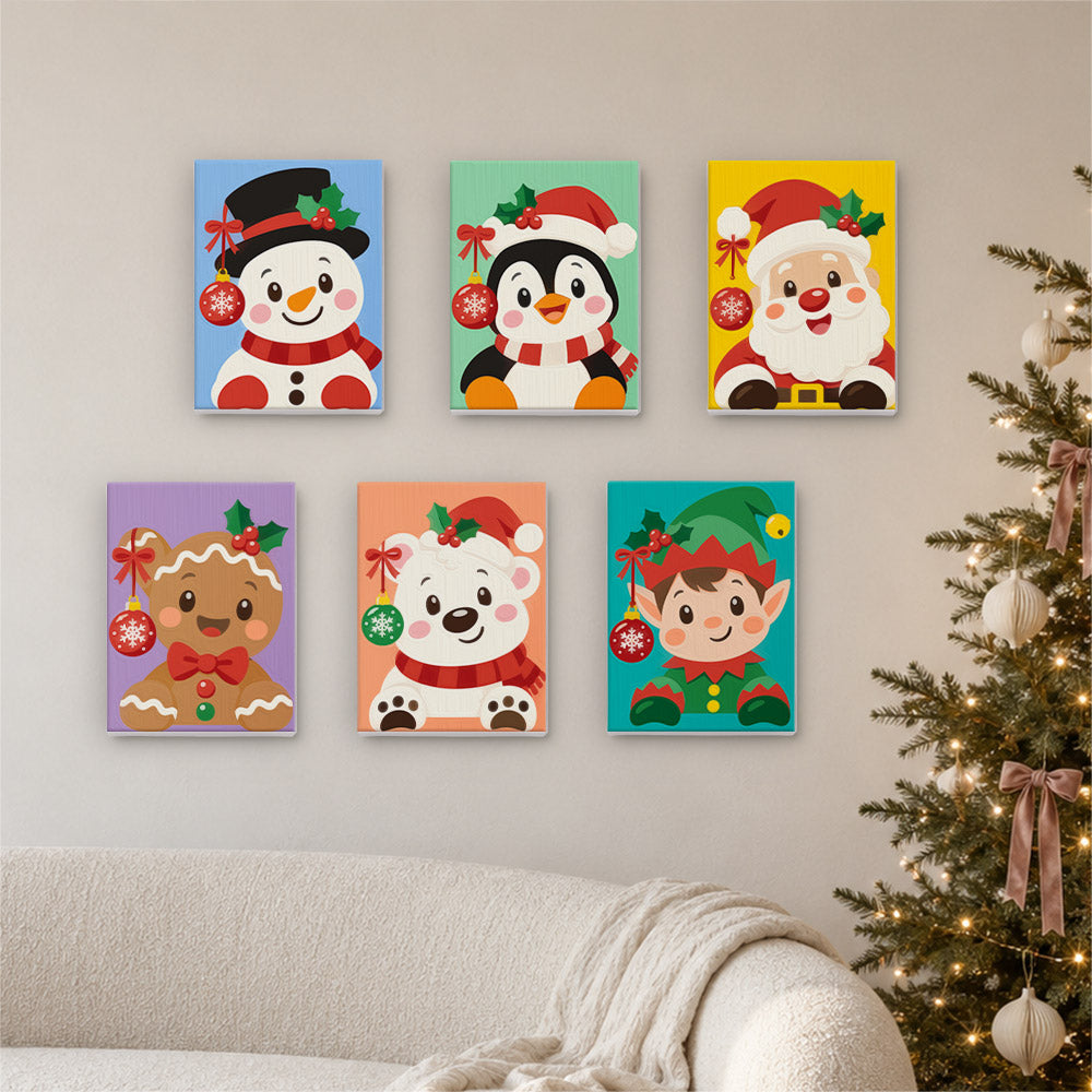Rosy-Cheeked Bauble Buddies (Mini Paint by Numbers)