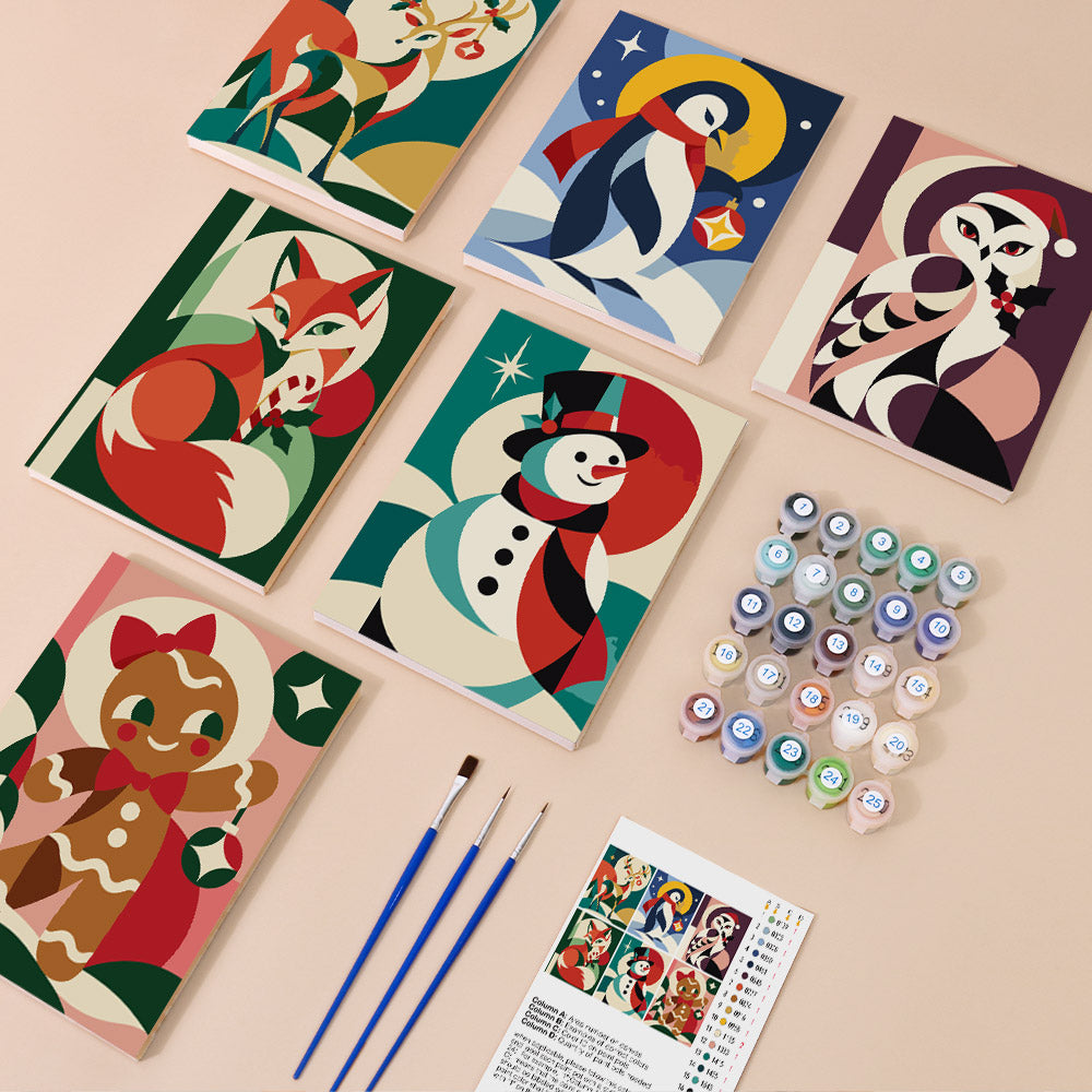 Mod Shapes Fox, Owl and Penguin (Mini Paint by Numbers)