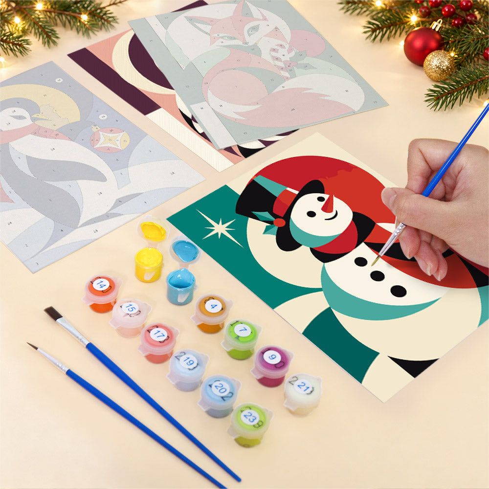 Mod Shapes Fox, Owl and Penguin (Mini Paint by Numbers)