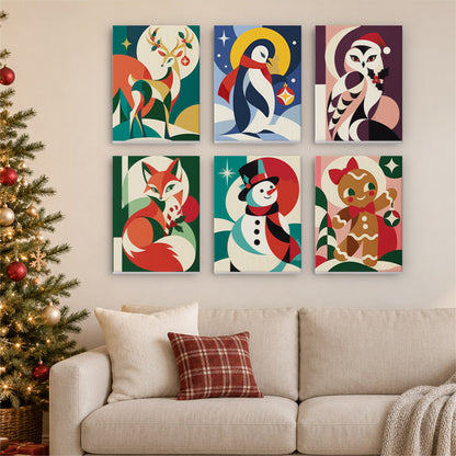 Mod Shapes Fox, Owl and Penguin (Mini Paint by Numbers)