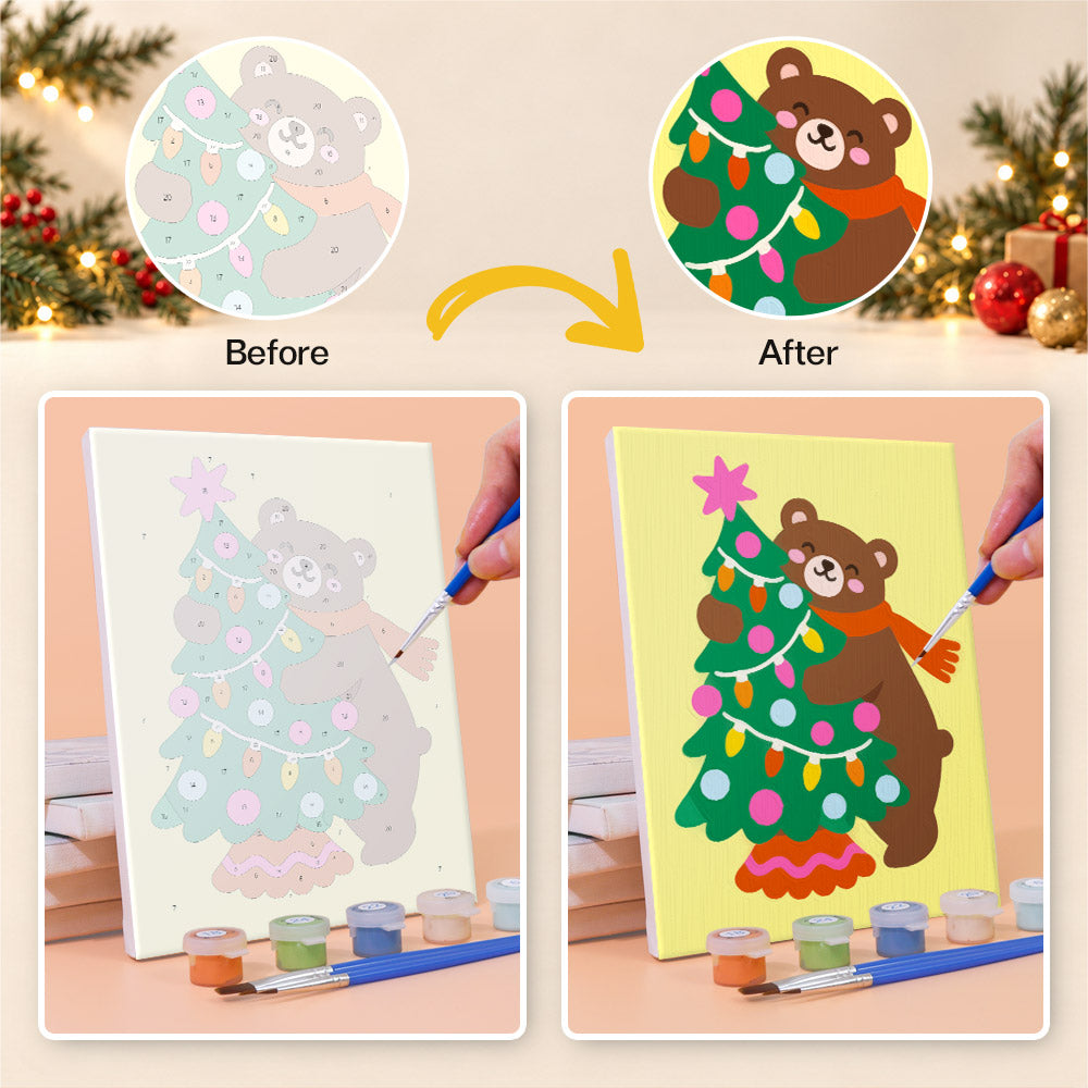 Critters Hiding in Christmas Trees (Mini Paint by Numbers)