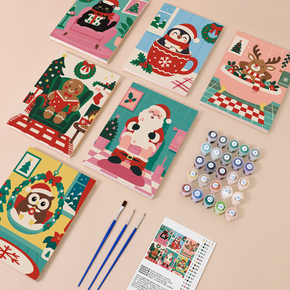 Bathtub Reindeer and Cozy Rooms (Mini Paint by Numbers)