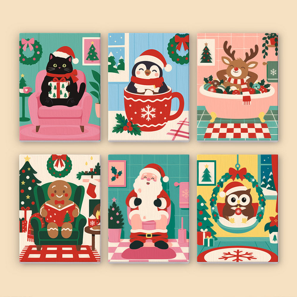 Bathtub Reindeer and Cozy Rooms (Mini Paint by Numbers)