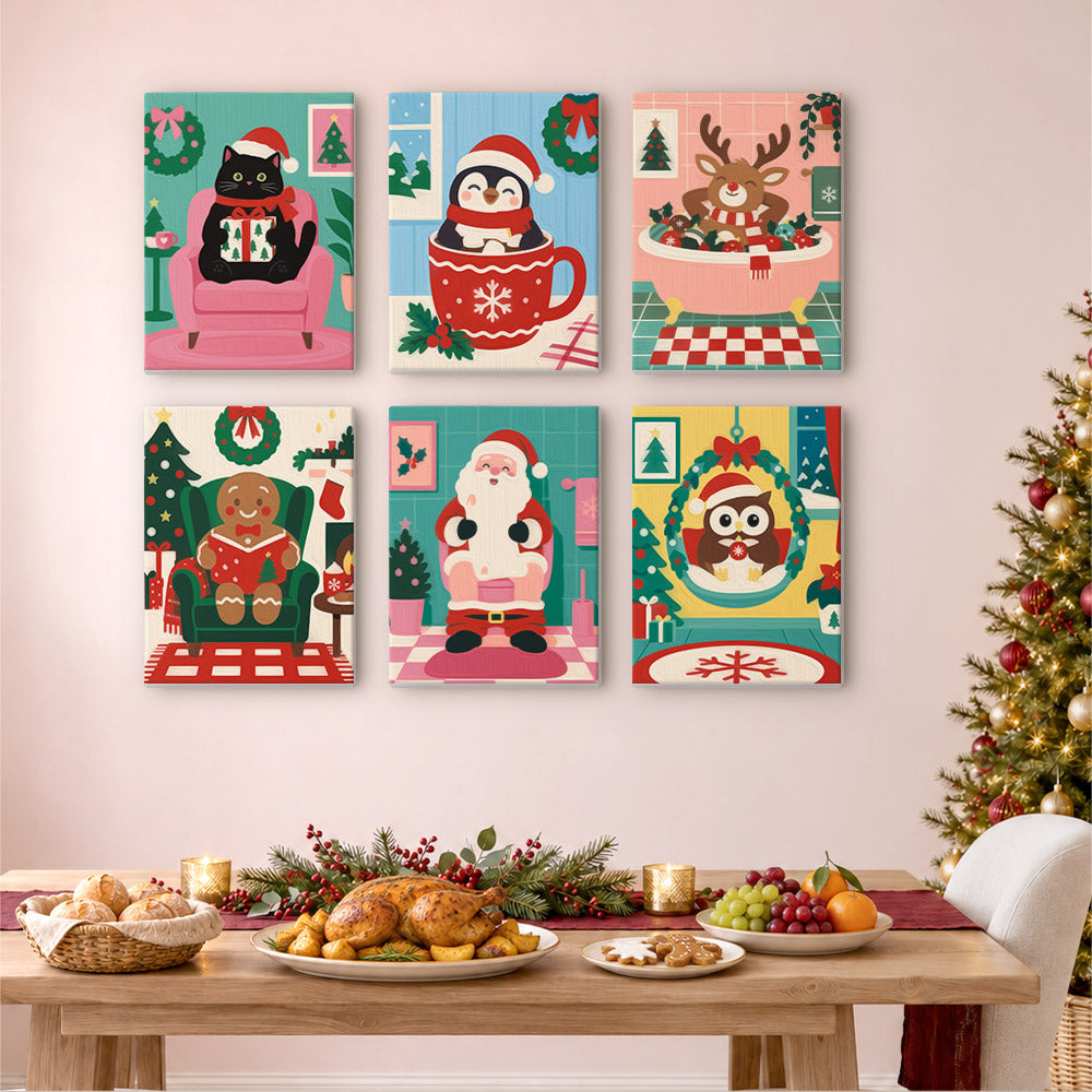 Bathtub Reindeer and Cozy Rooms (Mini Paint by Numbers)