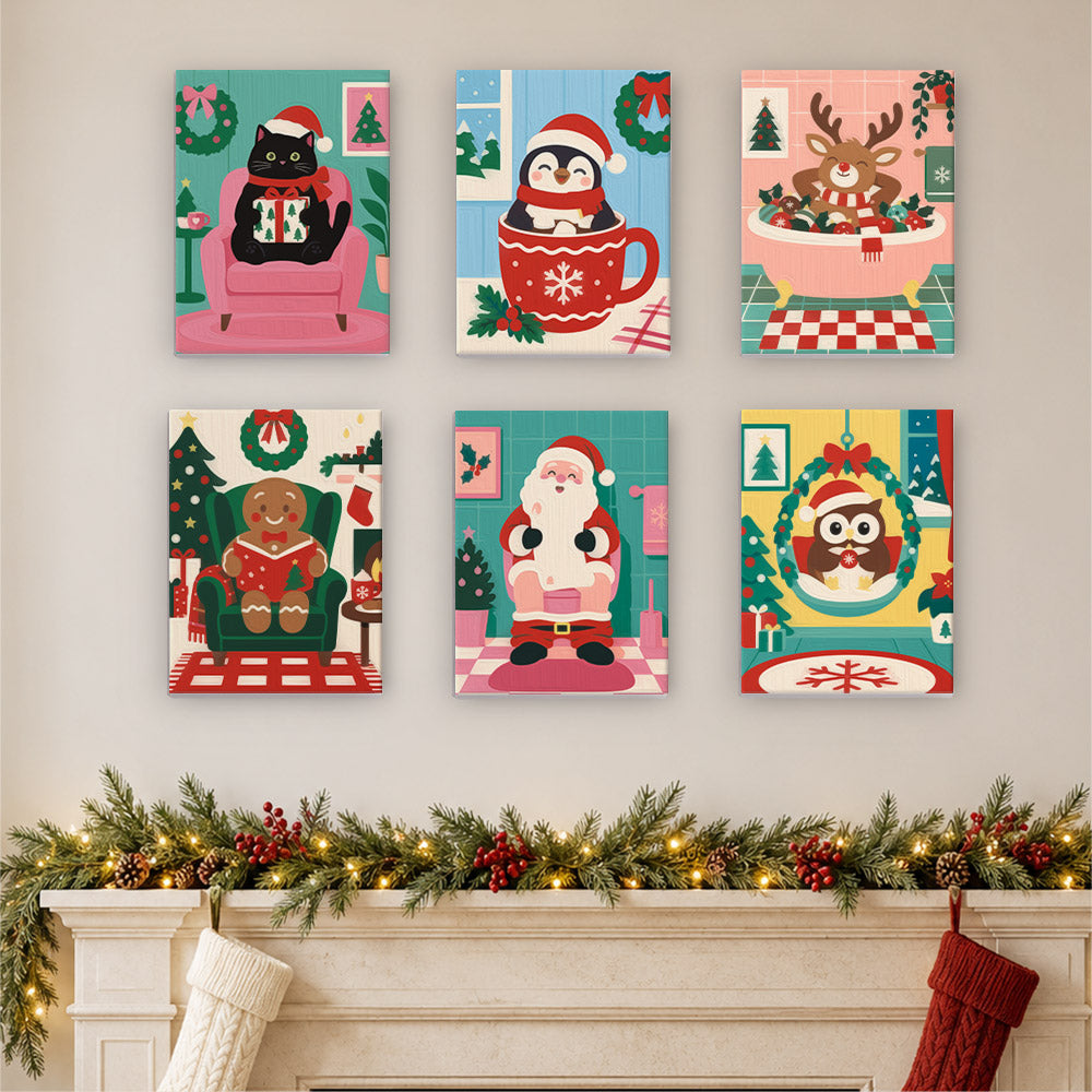 Bathtub Reindeer and Cozy Rooms (Mini Paint by Numbers)