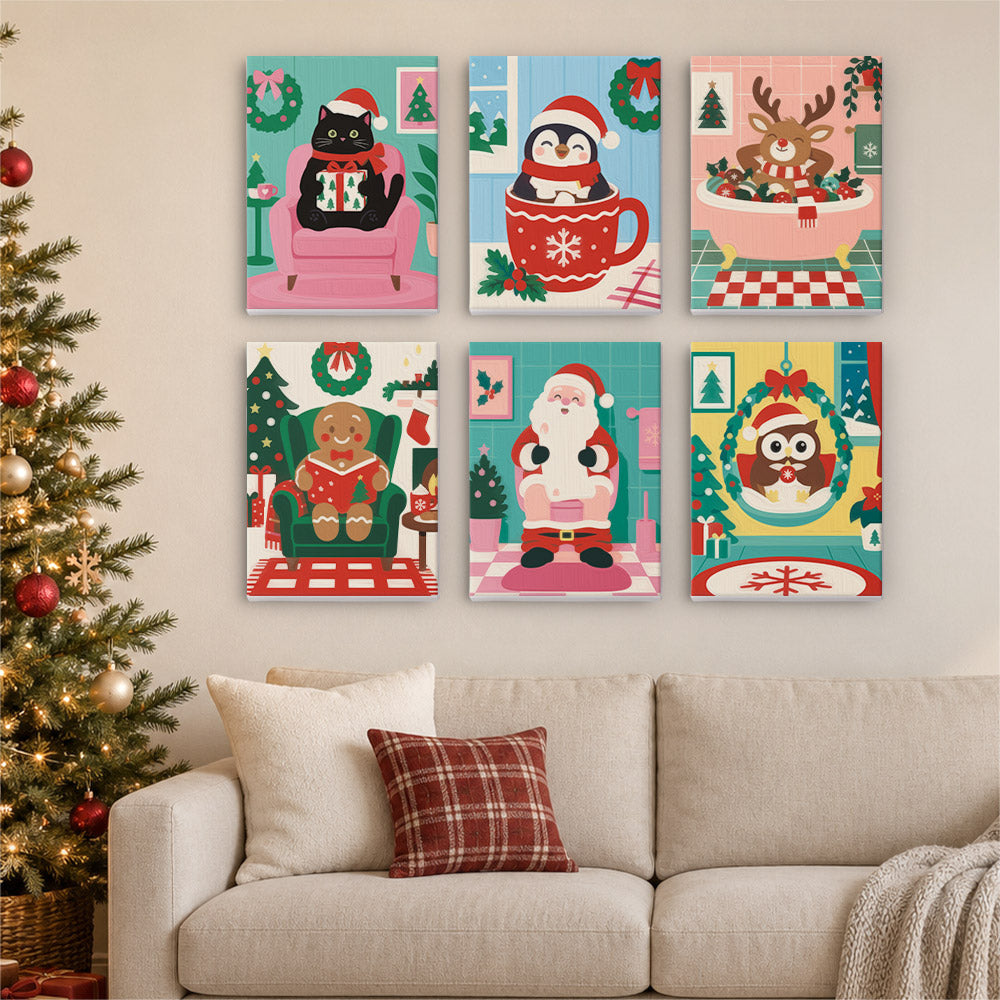 Bathtub Reindeer and Cozy Rooms (Mini Paint by Numbers)