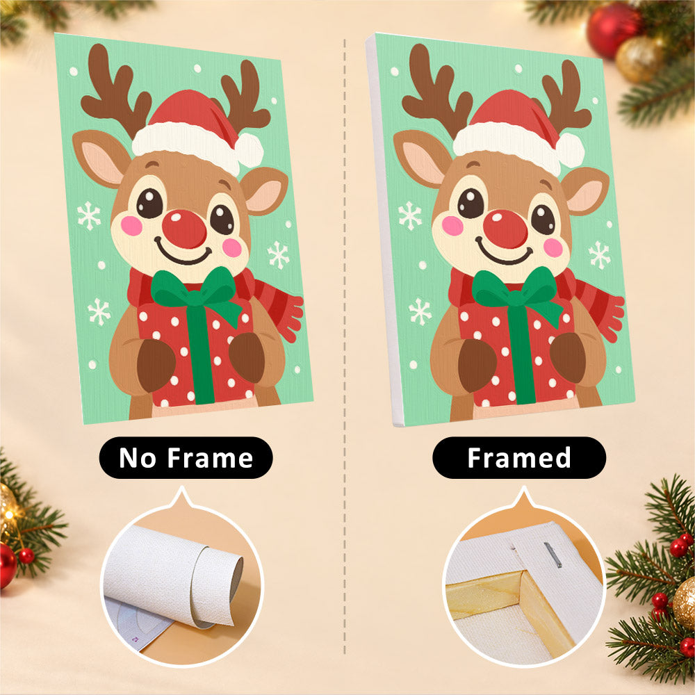 Snowflake Santa and Cocoa Cat (Mini Paint by Numbers)
