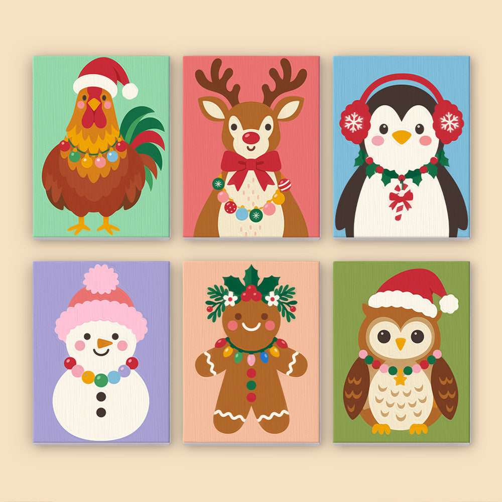 Twinkle-Light Rooster and Friends (Mini Paint by Numbers)