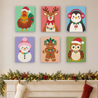 Twinkle-Light Rooster and Friends (Mini Paint by Numbers)