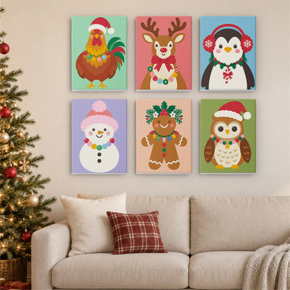 Twinkle-Light Rooster and Friends (Mini Paint by Numbers)