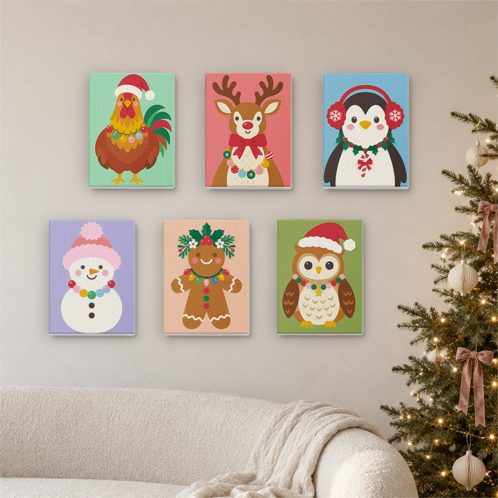 Twinkle-Light Rooster and Friends (Mini Paint by Numbers)