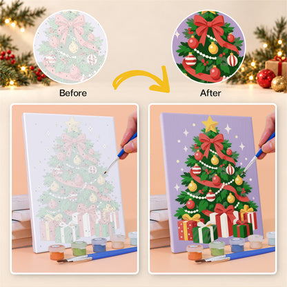 Holly-Bordered Gingerbread House (Mini Paint by Numbers)