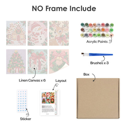 Holly-Bordered Gingerbread House (Mini Paint by Numbers)