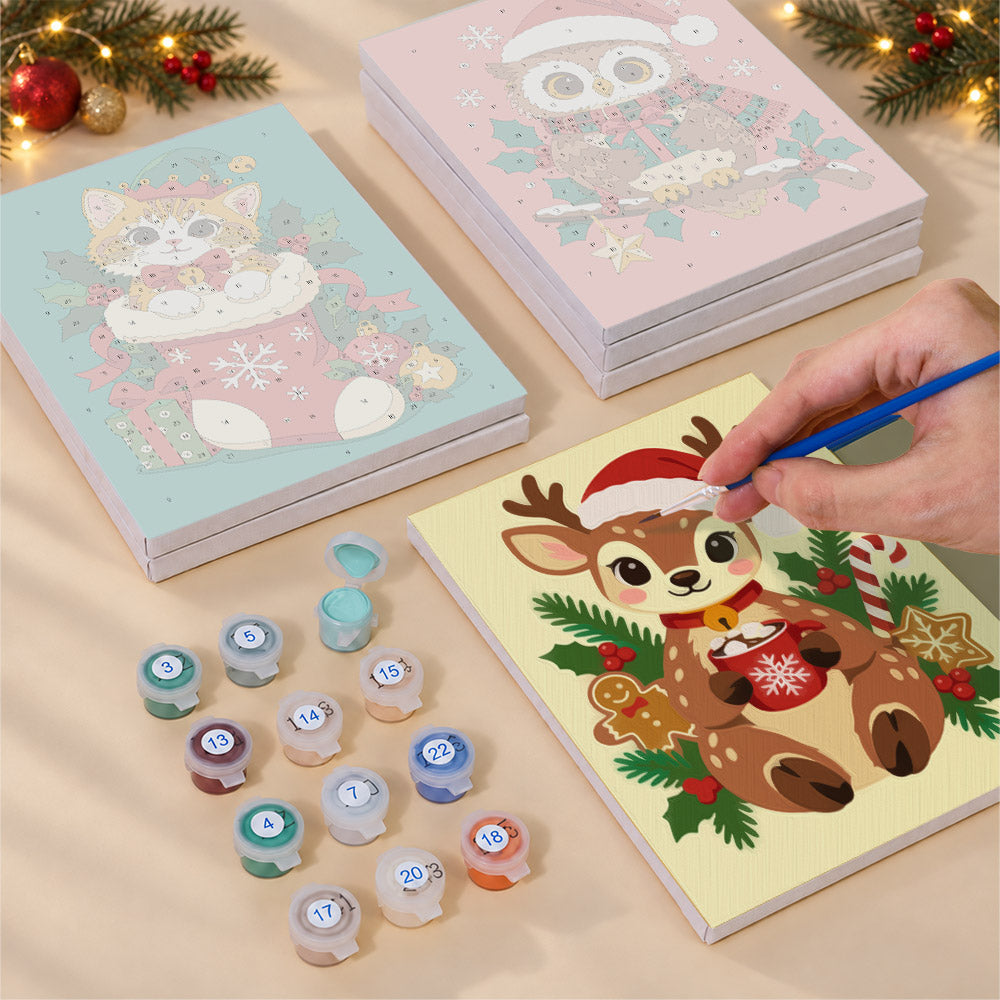 Kitten in a Stocking and Pals (Mini Paint by Numbers)