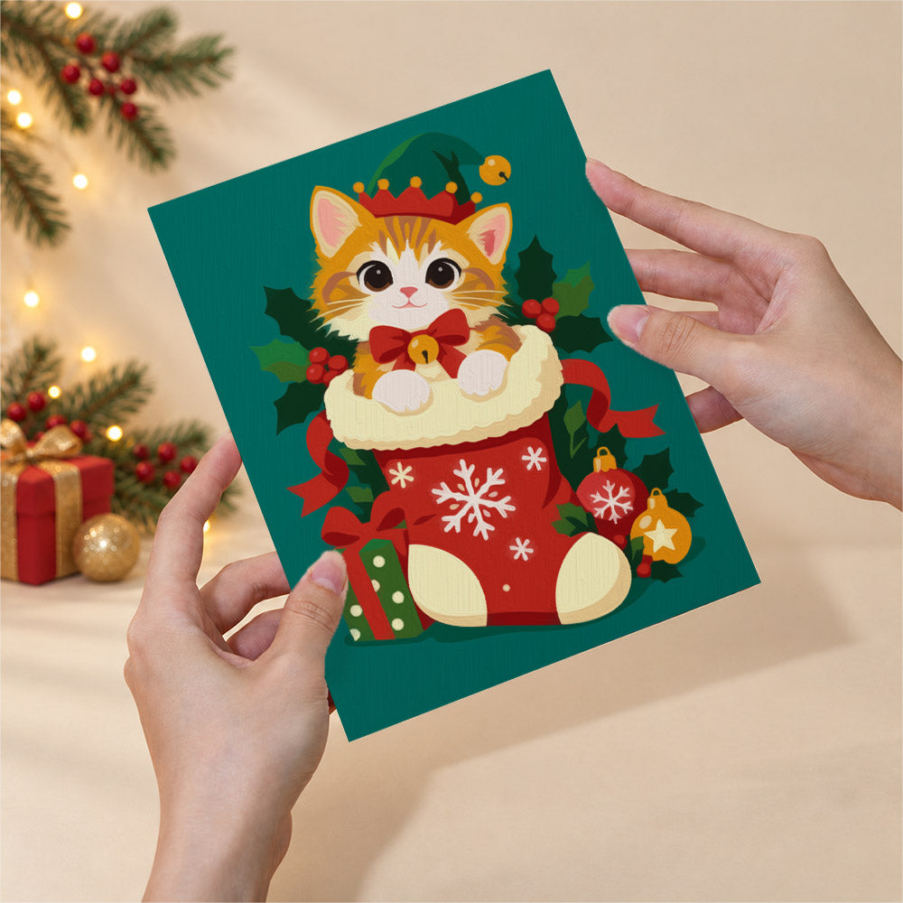 Kitten in a Stocking and Pals (Mini Paint by Numbers)