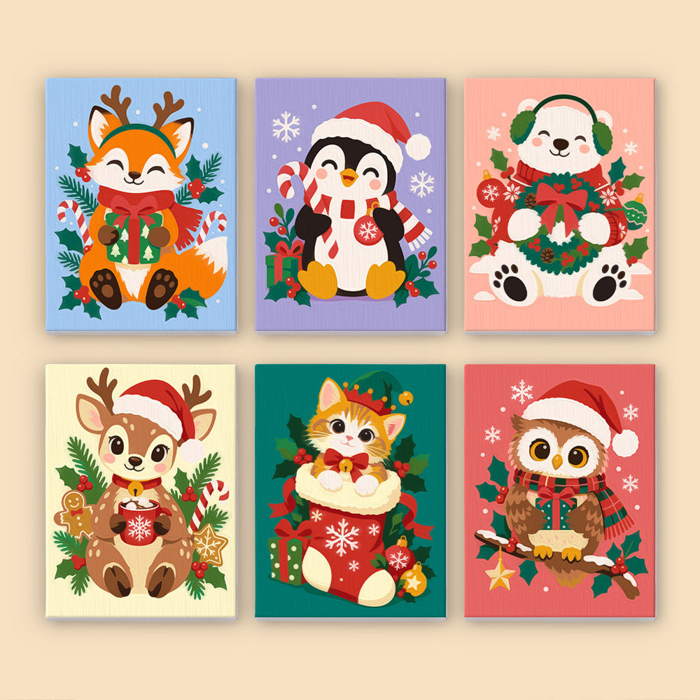 Kitten in a Stocking and Pals (Mini Paint by Numbers)
