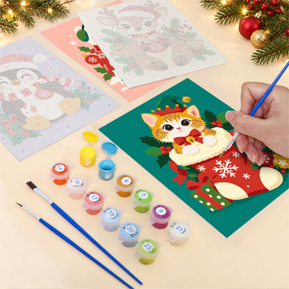 Kitten in a Stocking and Pals (Mini Paint by Numbers)