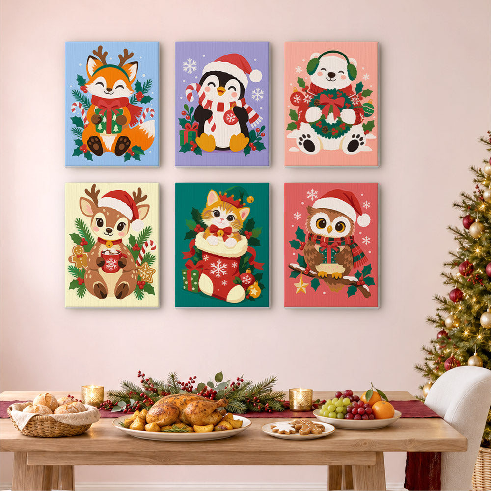 Kitten in a Stocking and Pals (Mini Paint by Numbers)