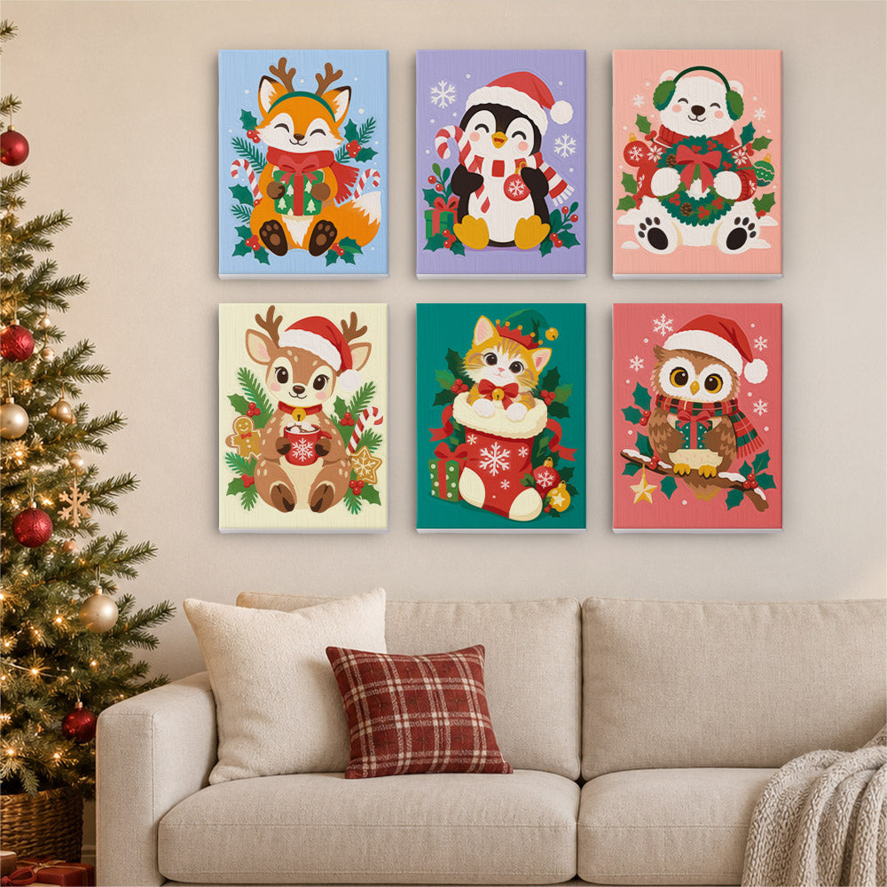 Kitten in a Stocking and Pals (Mini Paint by Numbers)
