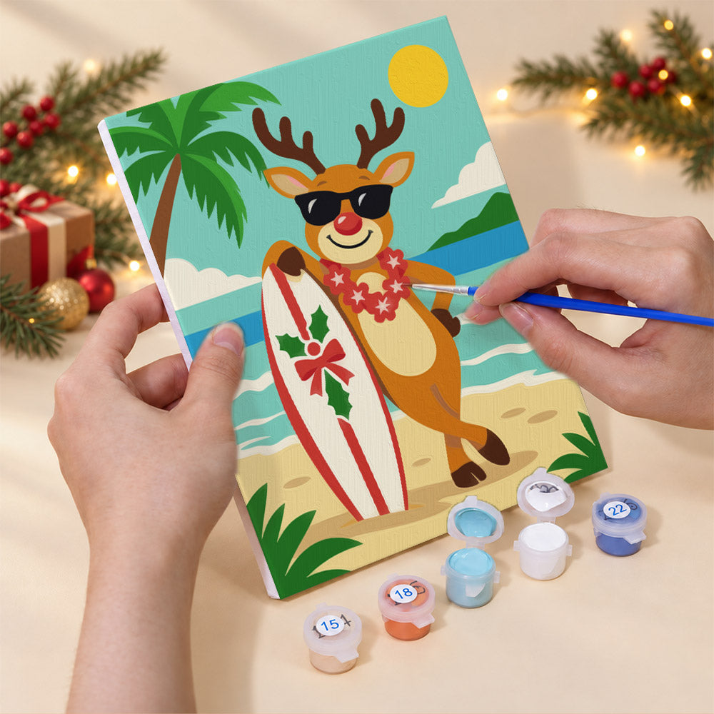 Sandy Snowman and Sea Turtle (Mini Paint by Numbers)