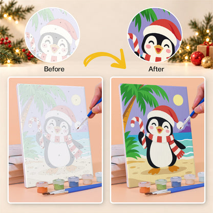 Sandy Snowman and Sea Turtle (Mini Paint by Numbers)