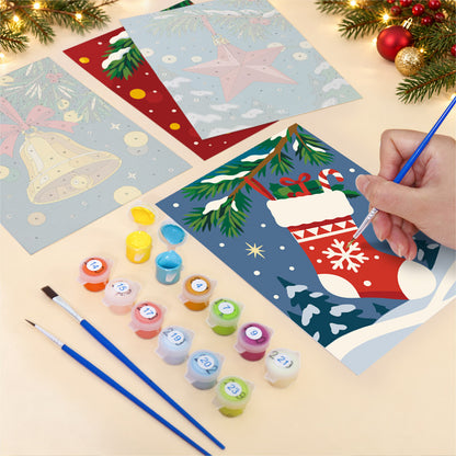 Pine Bough Baubles at Night (Mini Paint by Numbers)