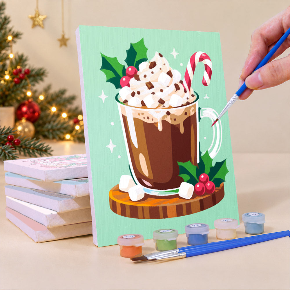 Eggnog, Cocoa and Berry Shakes (Mini Paint by Numbers)