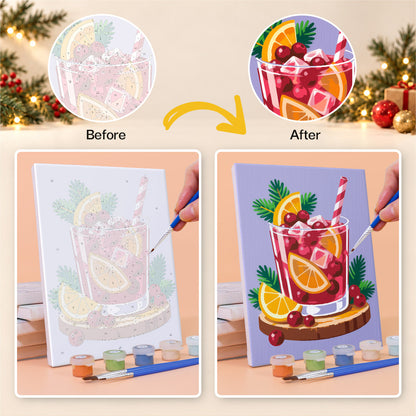 Eggnog, Cocoa and Berry Shakes (Mini Paint by Numbers)