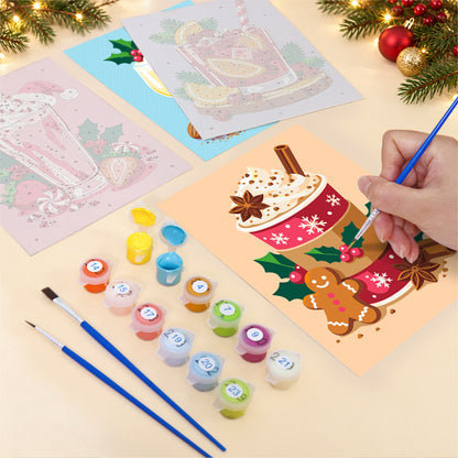 Eggnog, Cocoa and Berry Shakes (Mini Paint by Numbers)