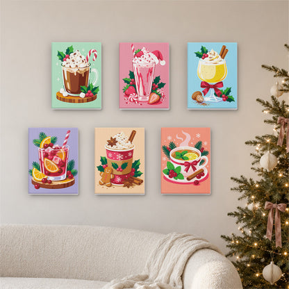 Eggnog, Cocoa and Berry Shakes (Mini Paint by Numbers)
