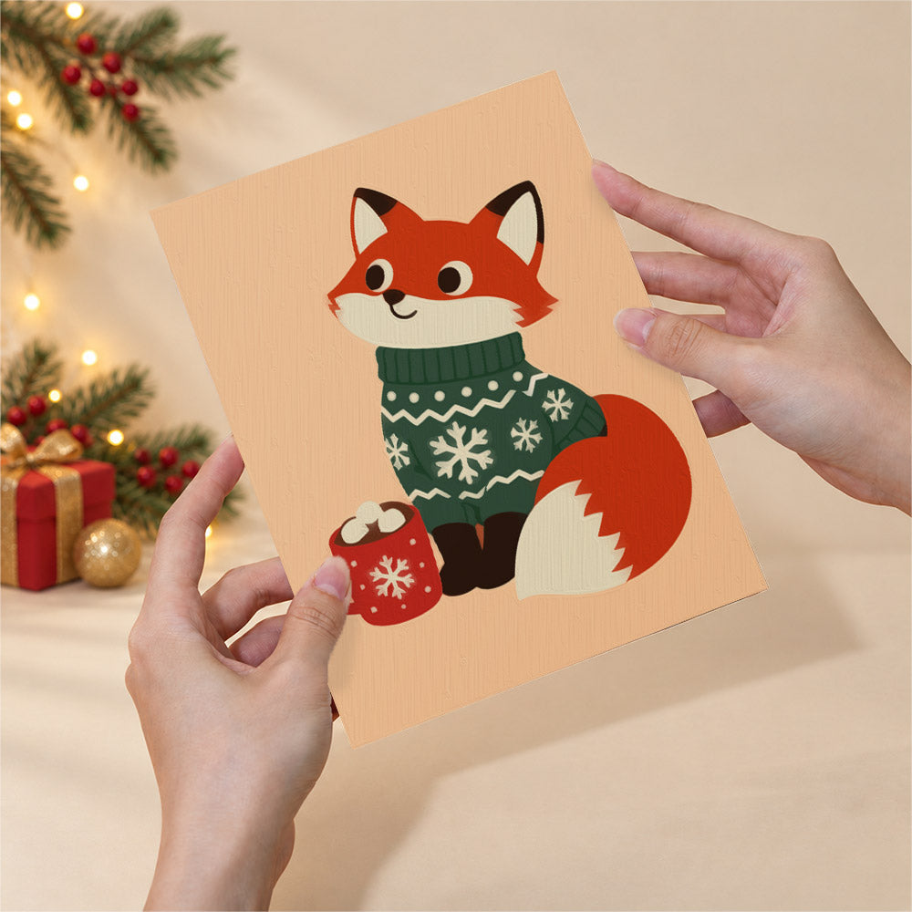 Sweater Cat and Ornament Bear (Mini Paint by Numbers)