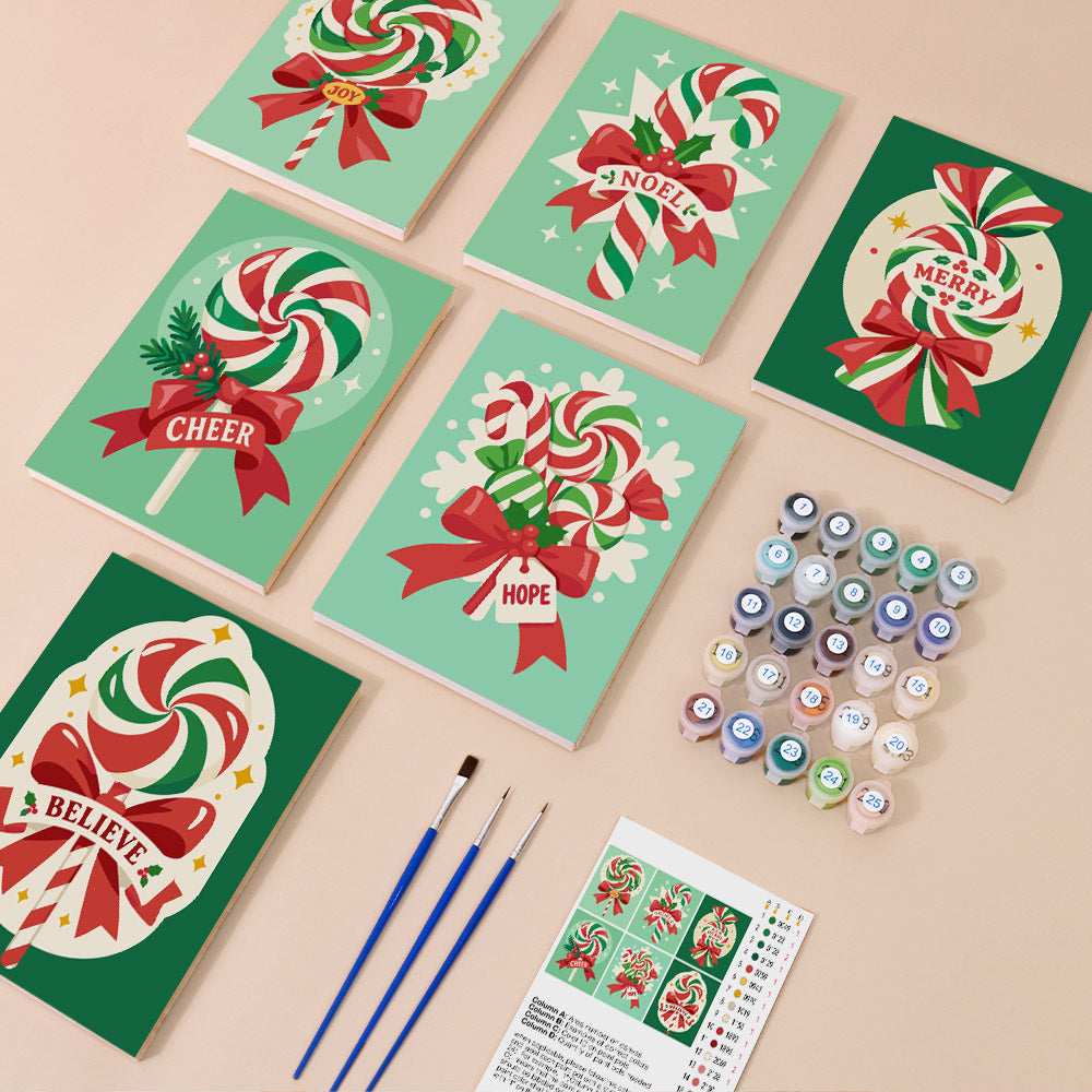 Peppermint Swirl Lollipops (Mini Paint by Numbers)