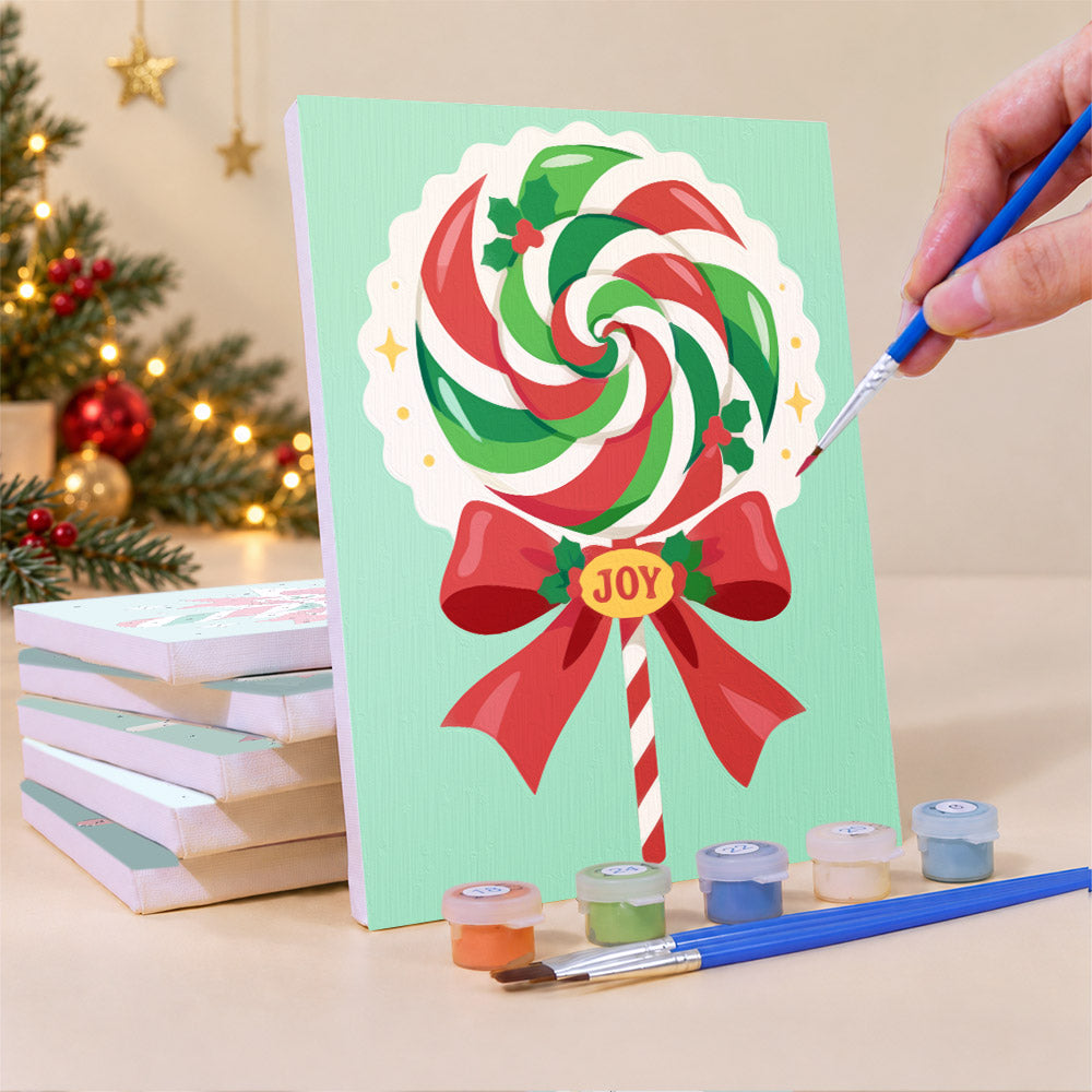Peppermint Swirl Lollipops (Mini Paint by Numbers)