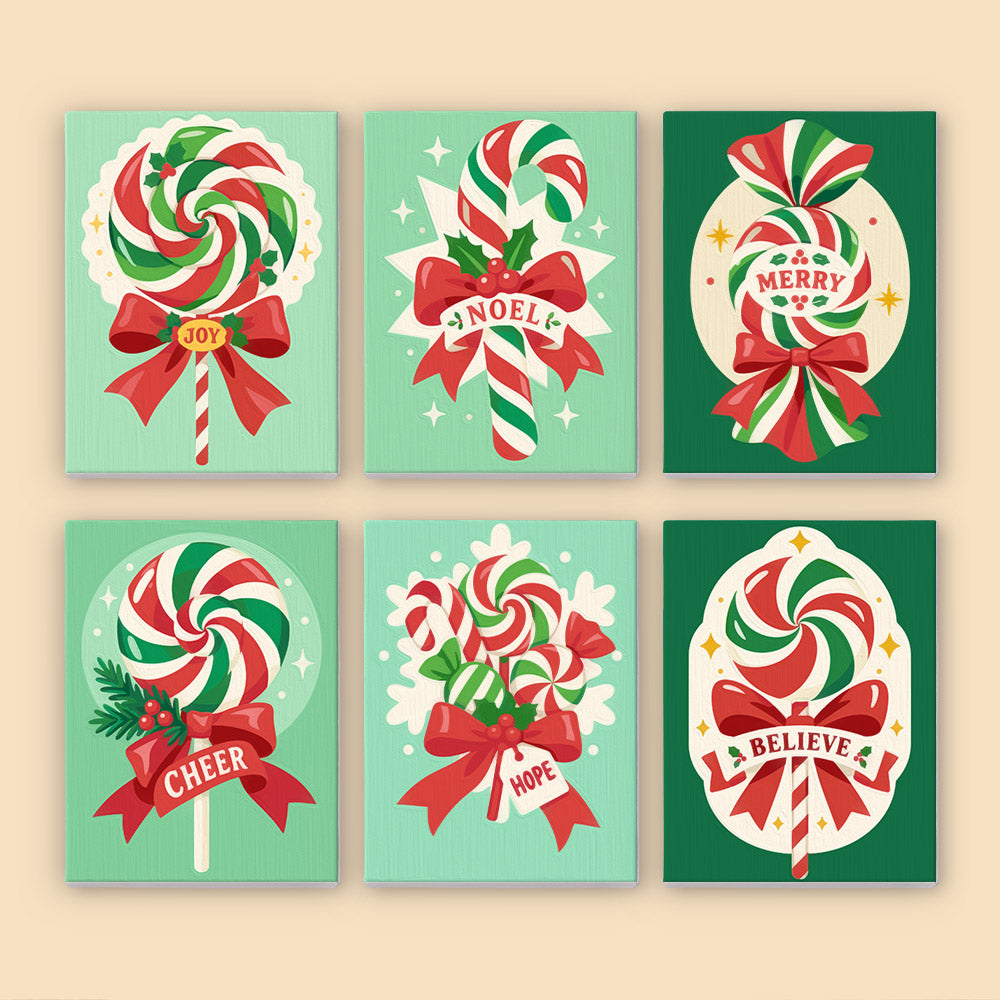 Peppermint Swirl Lollipops (Mini Paint by Numbers)