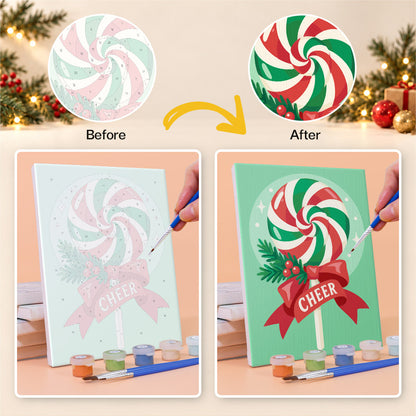 Peppermint Swirl Lollipops (Mini Paint by Numbers)