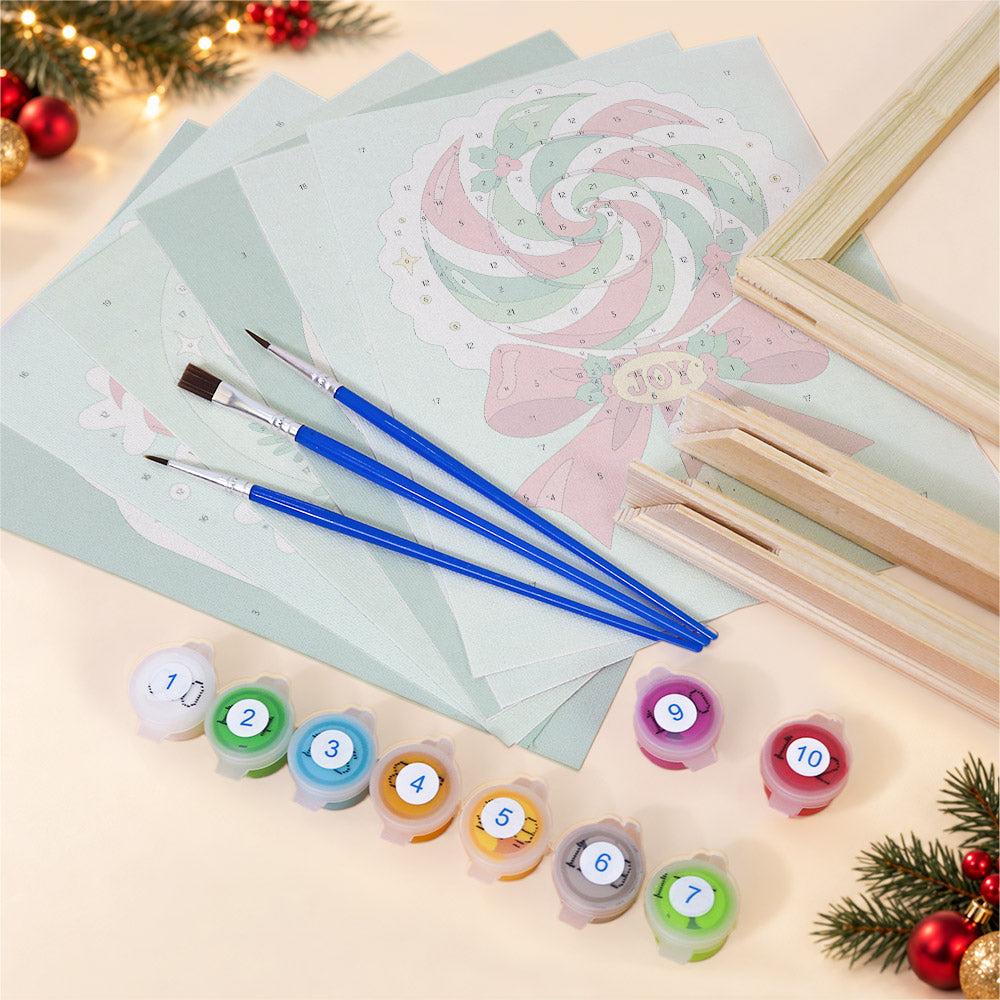 Peppermint Swirl Lollipops (Mini Paint by Numbers)