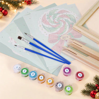 Peppermint Swirl Lollipops (Mini Paint by Numbers)