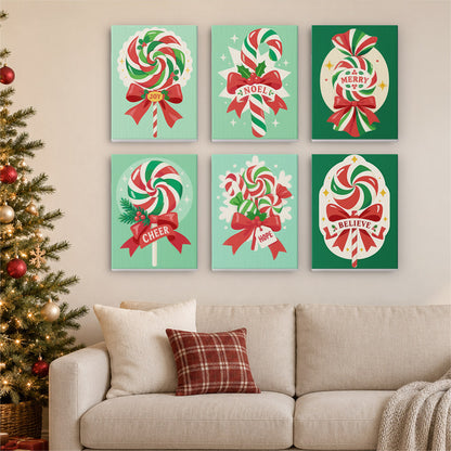 Peppermint Swirl Lollipops (Mini Paint by Numbers)