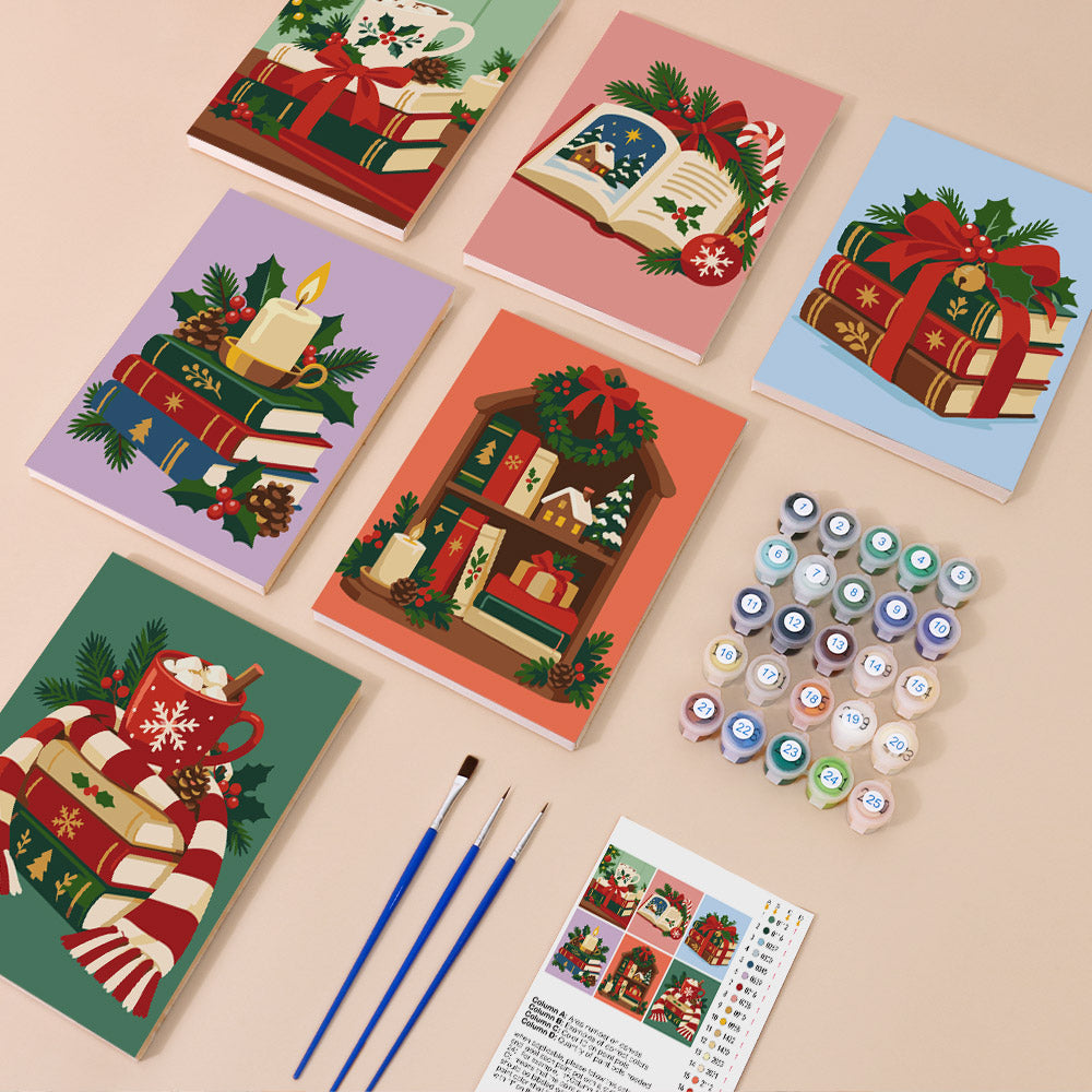 Bookworm's Cozy Christmas (Mini Paint by Numbers)