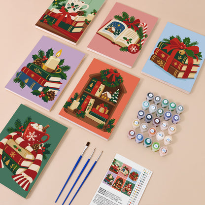 Bookworm's Cozy Christmas (Mini Paint by Numbers)