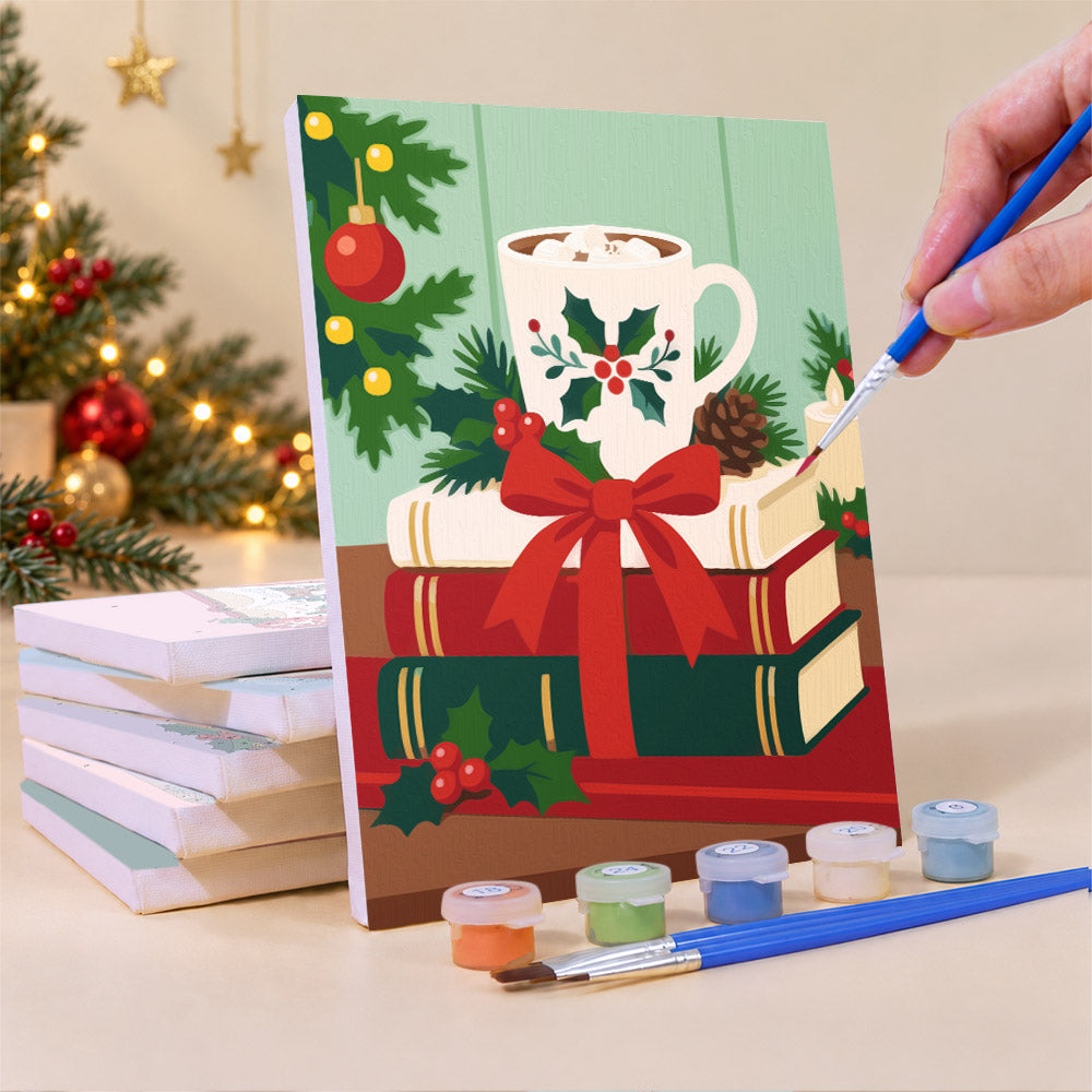 Bookworm's Cozy Christmas (Mini Paint by Numbers)