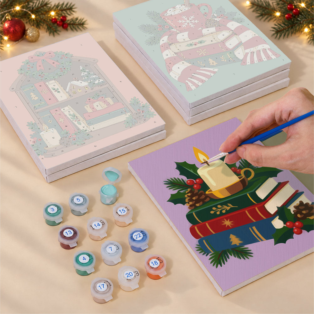 Bookworm's Cozy Christmas (Mini Paint by Numbers)