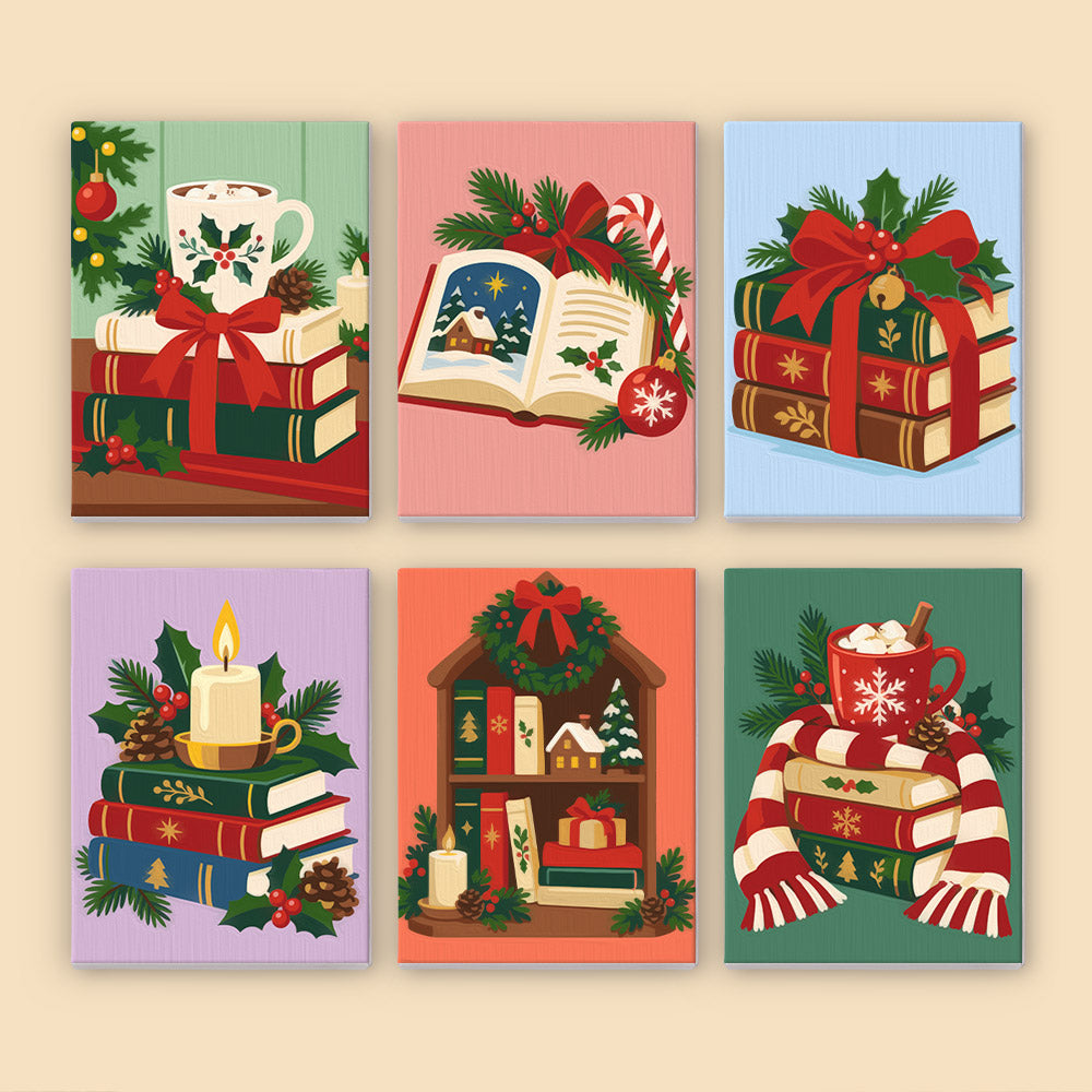Bookworm's Cozy Christmas (Mini Paint by Numbers)