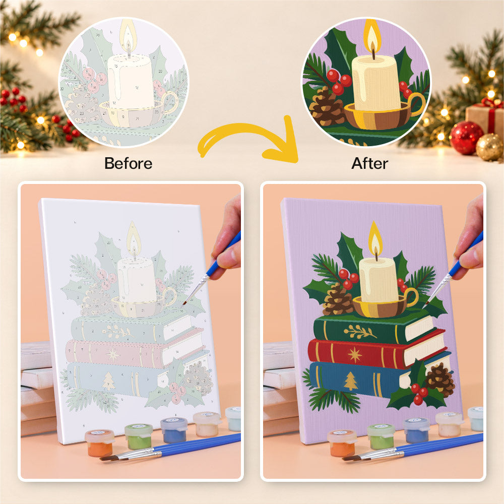 Bookworm's Cozy Christmas (Mini Paint by Numbers)