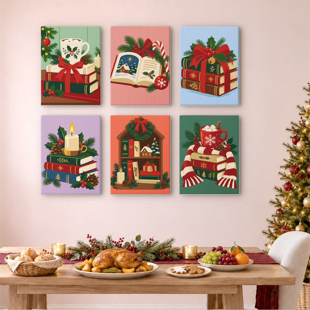 Bookworm's Cozy Christmas (Mini Paint by Numbers)