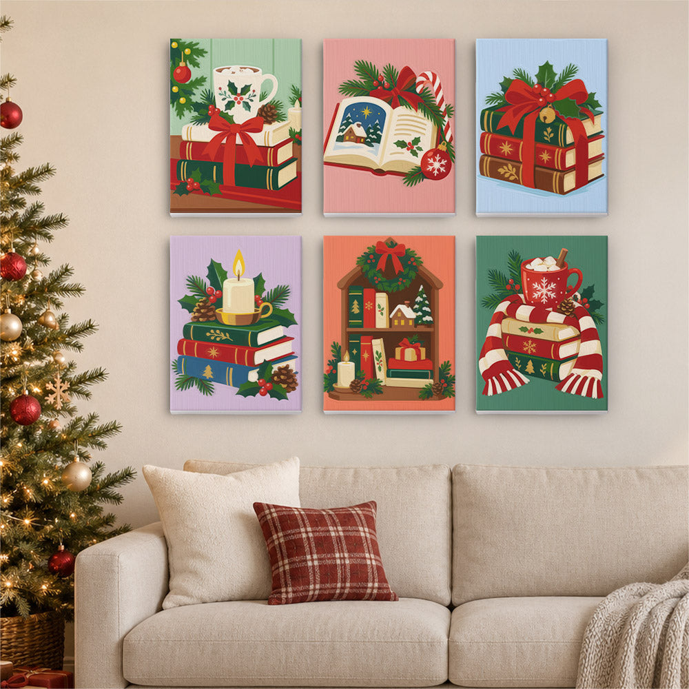 Bookworm's Cozy Christmas (Mini Paint by Numbers)