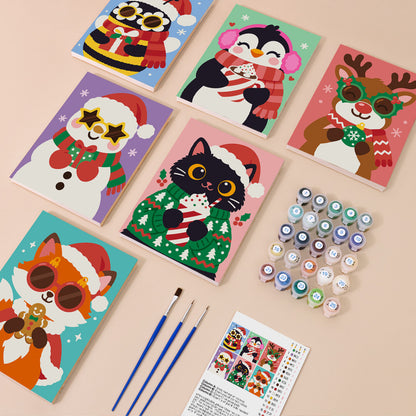Party Glasses Bee and Black Cat (Mini Paint by Numbers)