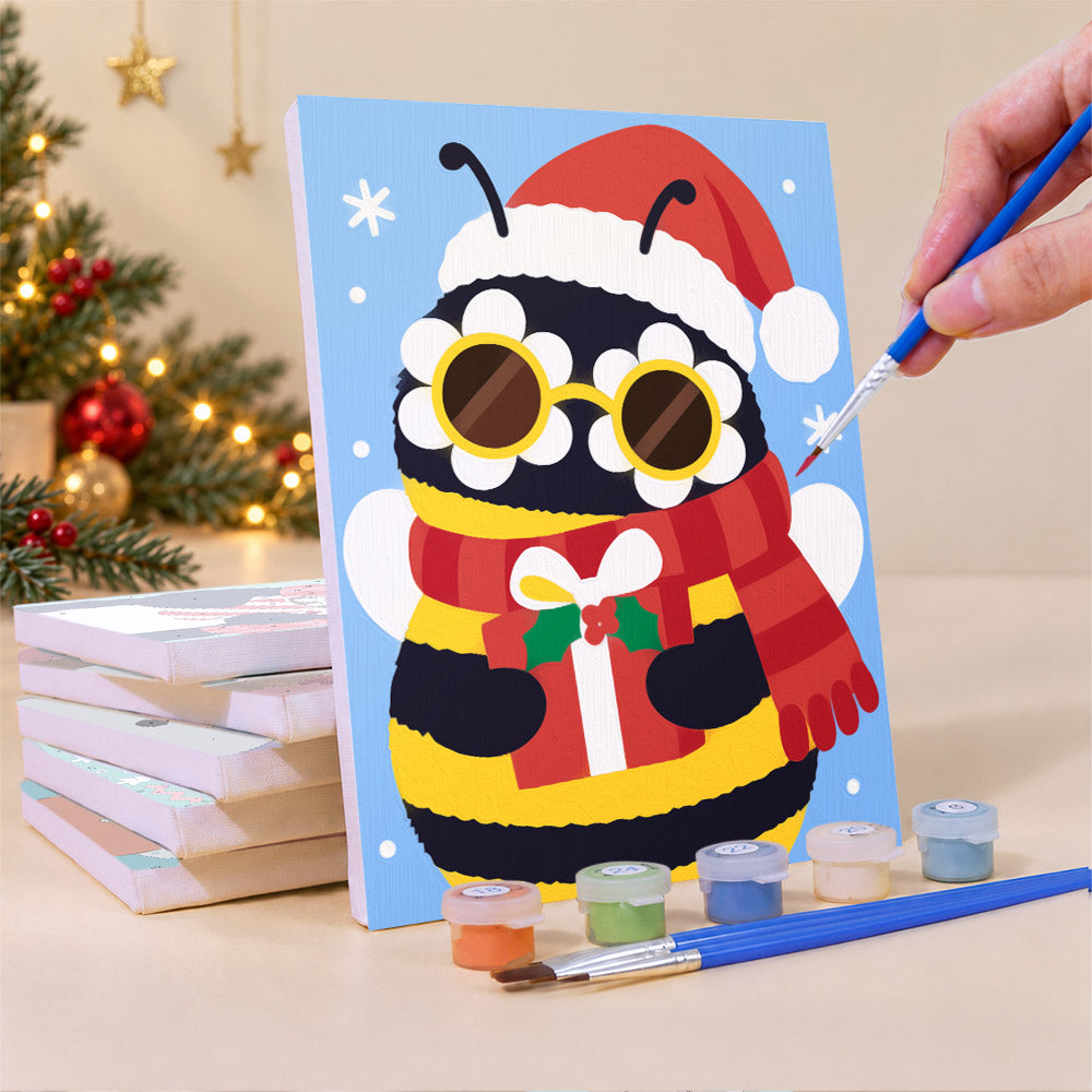 Party Glasses Bee and Black Cat (Mini Paint by Numbers)