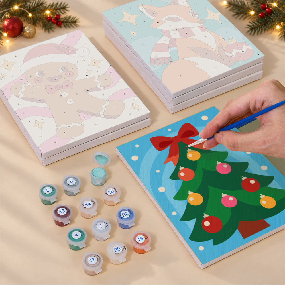 Shades-Wearing Santa and Friends (Mini Paint by Numbers)